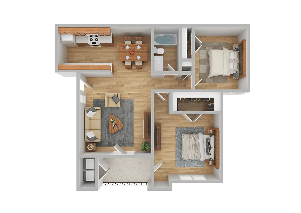 Floor plan 2 Bedroom 1 Bath
