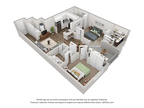 Floor plan 2 Bed/2 Bath