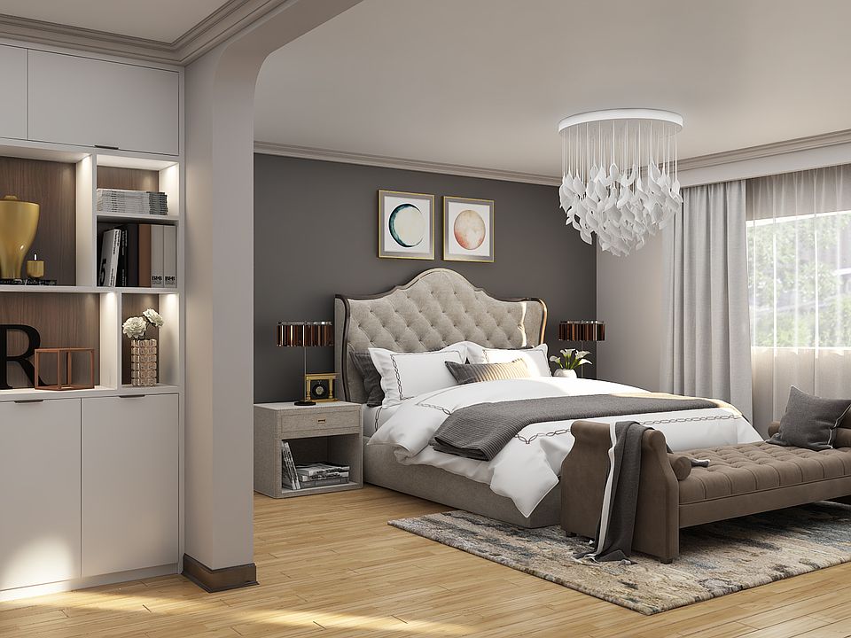 Master Bed digital rendering