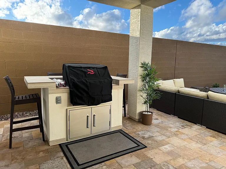 Closeup of bbq area
