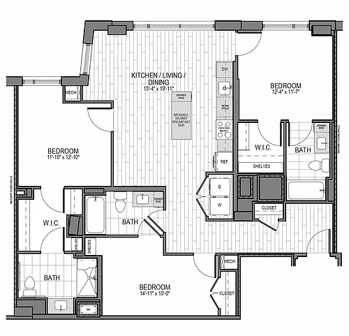 Floor plan 3BR/3BA