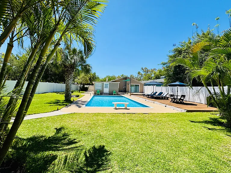Back Yard, pool, yard area, and deck