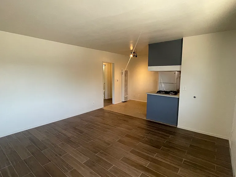 living area and kitchen