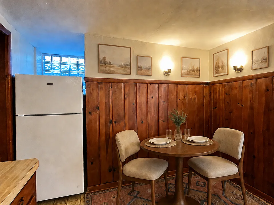 Dining area staged