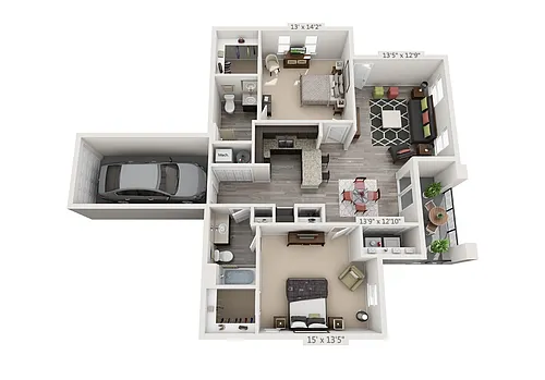 Floor plan 2x2 Garage