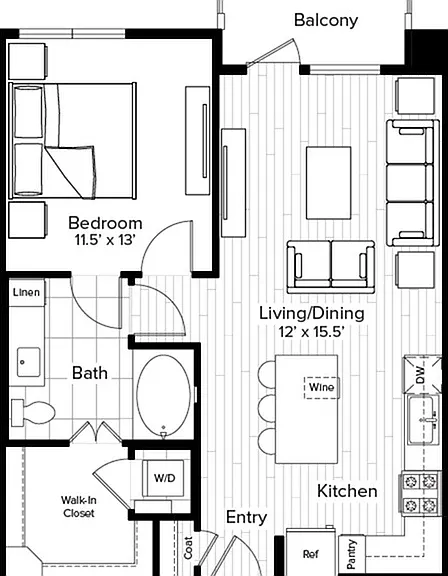 1 Bed 1 Bath 1 Bed 1 Bath
