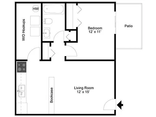 Floor plan One Bedroom One Bath
