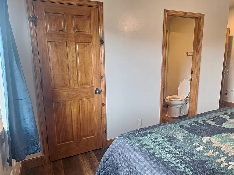 Front master bedroom bath and closet.
