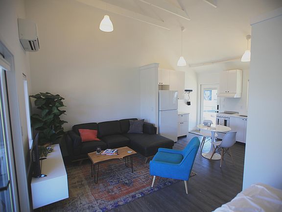 living room, dining room and kitchen