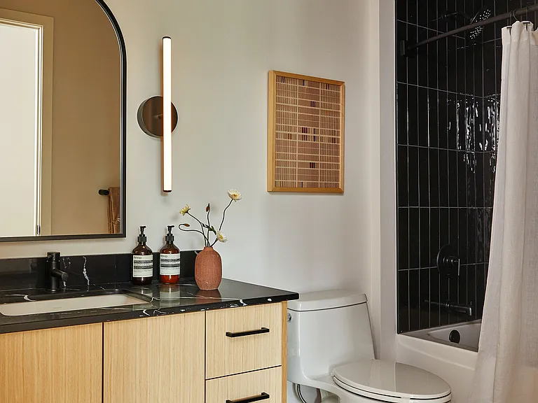 Spa-inspired bathrooms with modern finishes