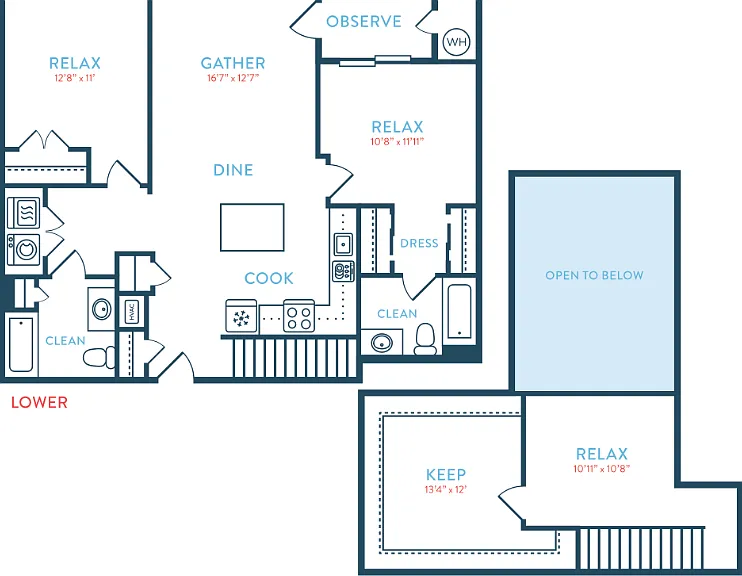 1453 Waypointe B12 Loft Floorplan Diagram