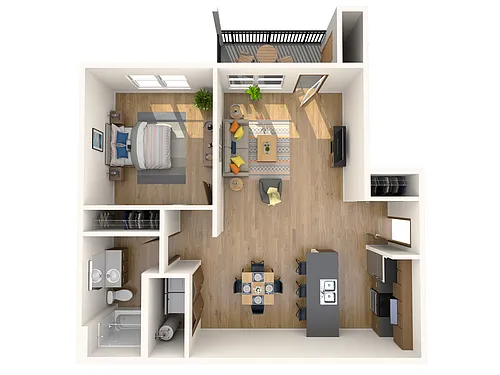 Floor plan 1 Bedroom 1 Bathroom