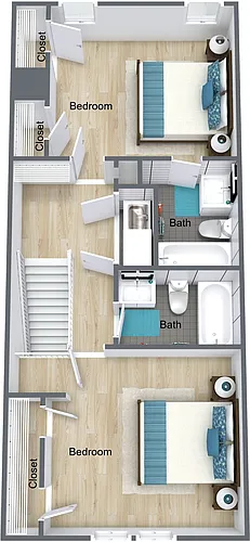 Floor plan 2 Bed 2.5 Bath Classic