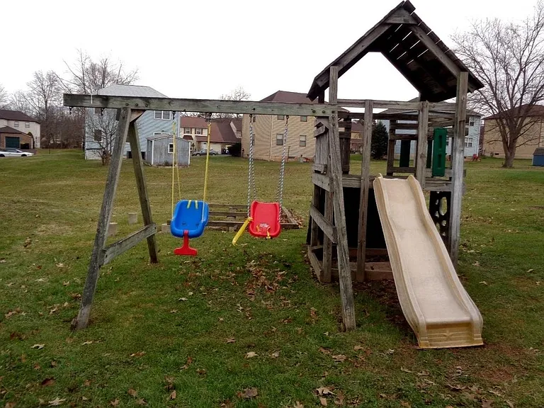 Play set in the backyard