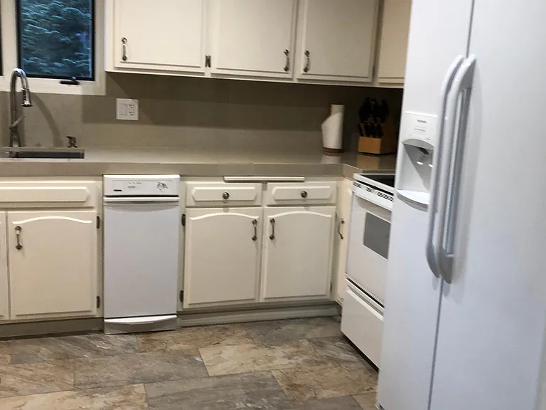 Tile floors in kitchen.