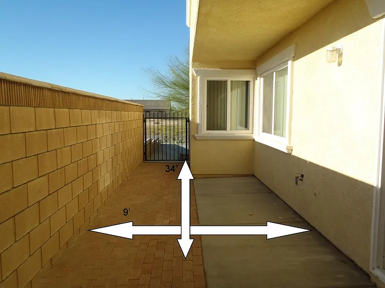 Private backyard area