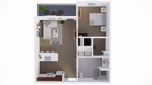 Floor plan 1 Bedroom 1 Bathroom A1