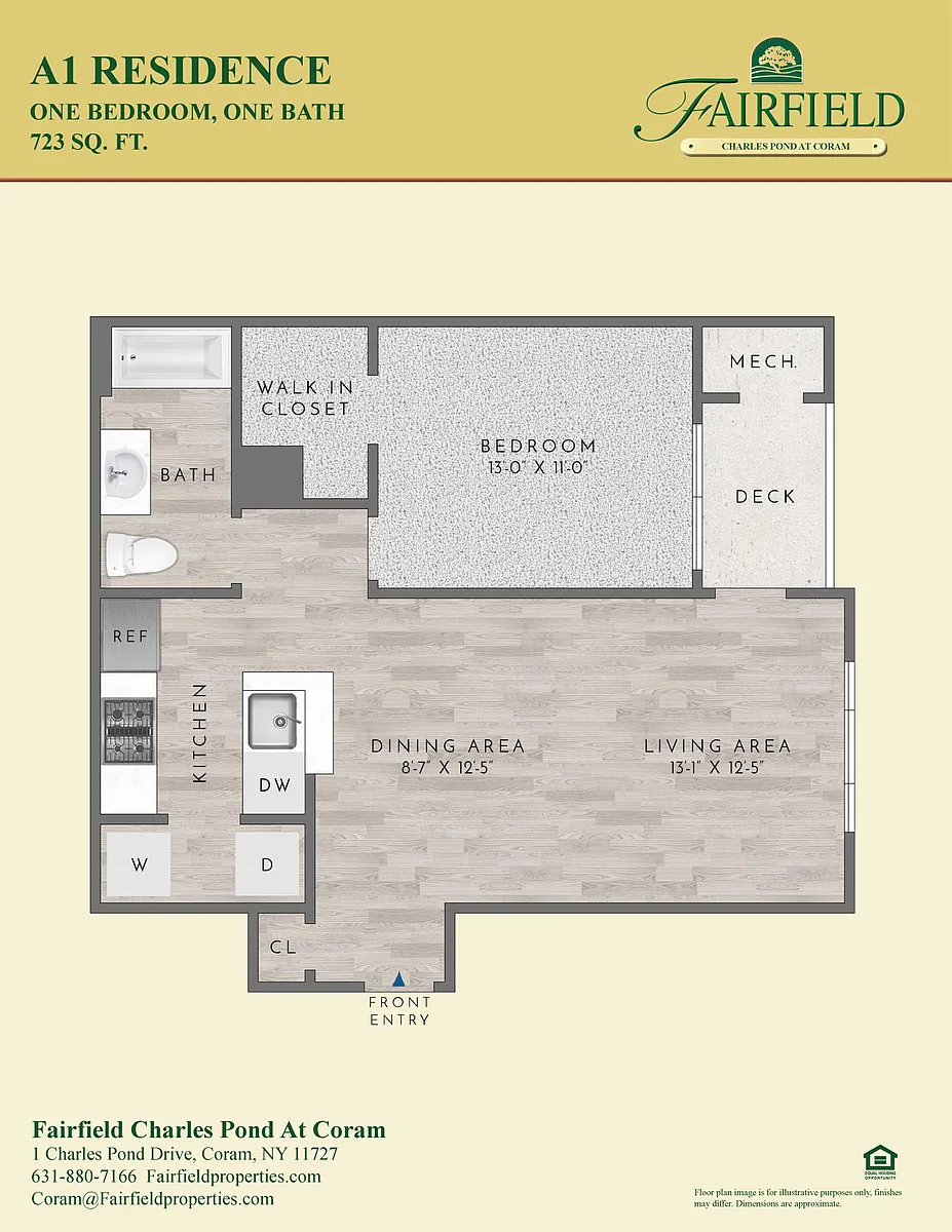 Floor plan A1 Residence 1BR - Twain