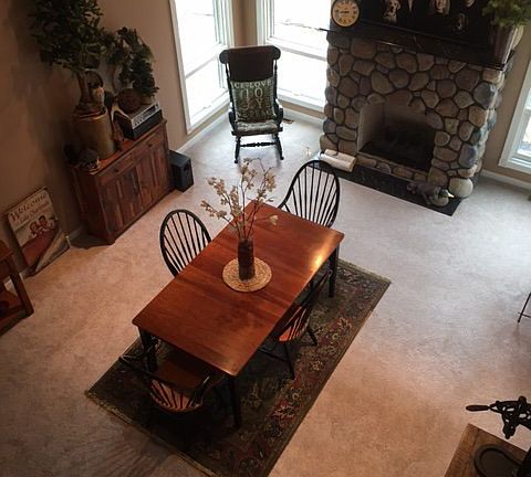 View the living room from the office/den.