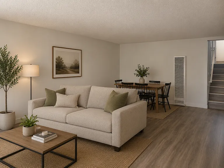 Split Level, Living Area-Digitally-rendered photo, measurements/proportions approximate