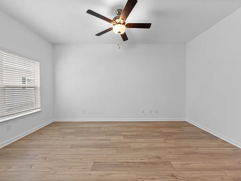 The family room has vinyl flooring.