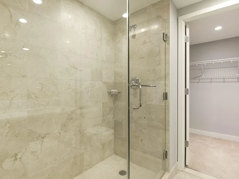 large walk in shower in master bath