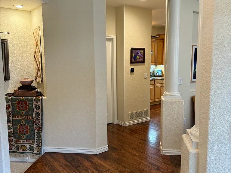 Hall from front door to kitchen and dining room