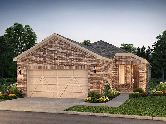 The Compass, a one-story home with 2-car garage, shown with home exterior LS202