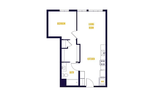 Floor plan 1 Bed/1 Bath-A3.0