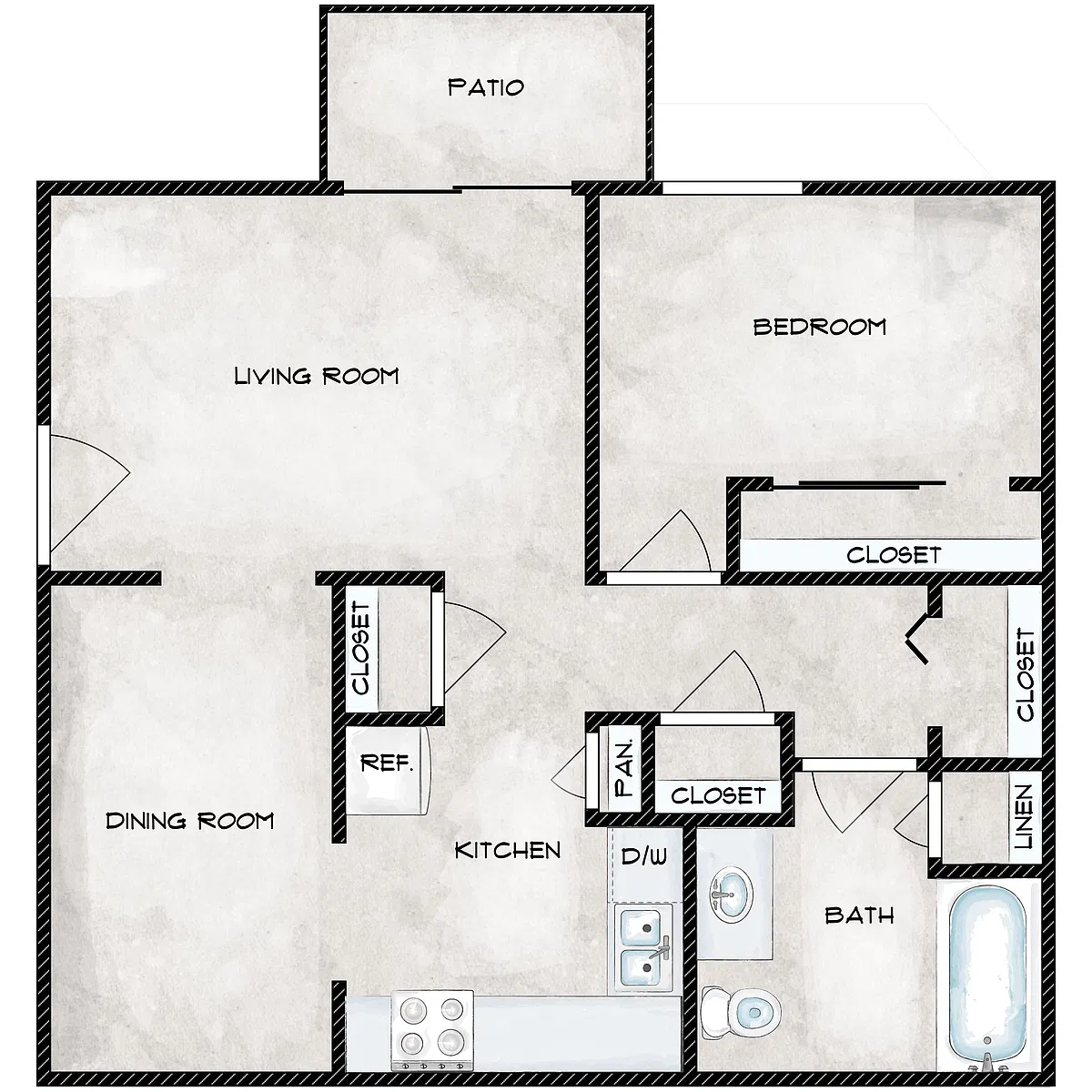 Floor plan 1 Bedroom 1 Bathroom