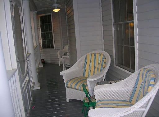 screened section of porch