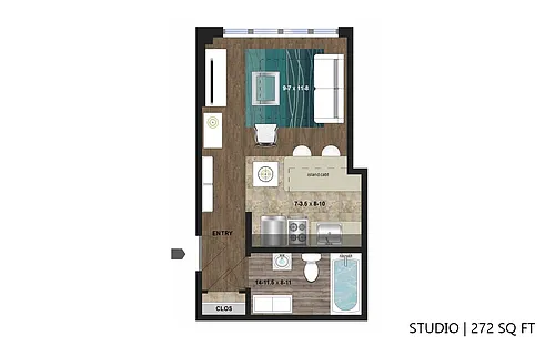 Floor plan Fremont 3200 - Studio