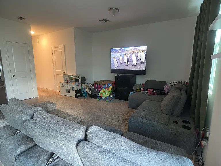 Living Room(Currently Updated to a fan / Freshly Painted)