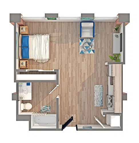 Floor plan Studio - D