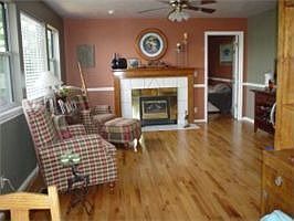 Family room Custom hardwood flooring