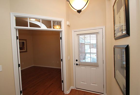 Foyer with hardwood