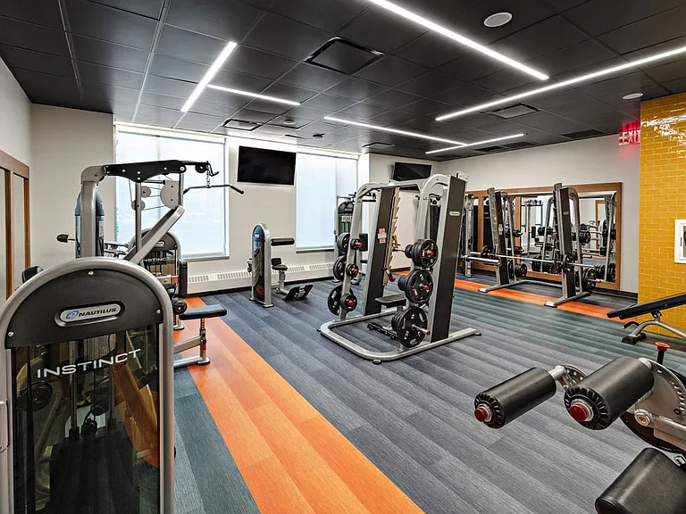 Fitness center with strength equipment