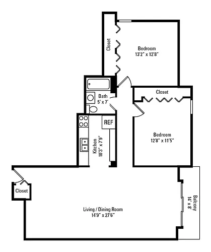 Floor plan 2x1A1TH