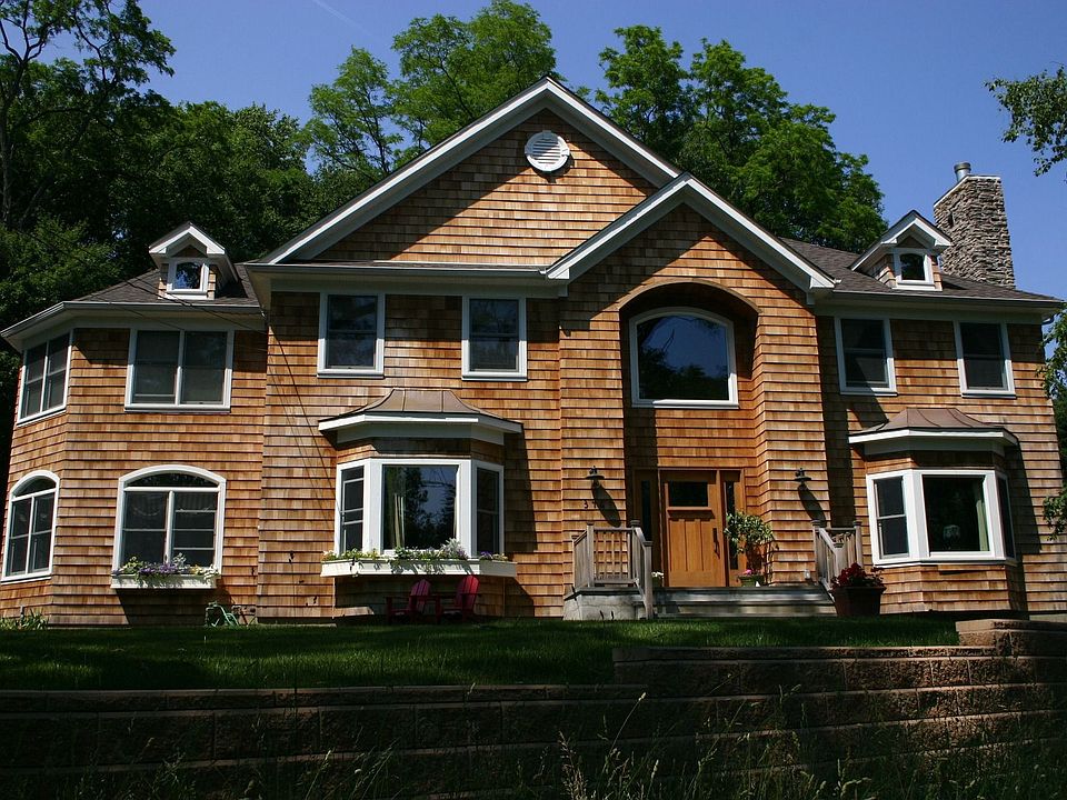 house is set back from the road