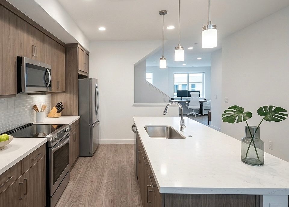 Kitchen with view to living room