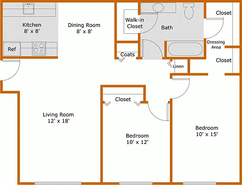 Floor plan GreenBrier 2BR