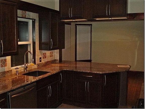 Cherry chocolate cabinets