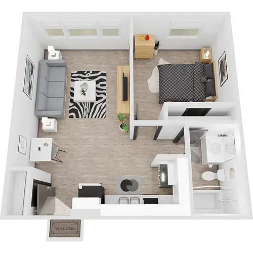 Floor plan Modern One Bedroom