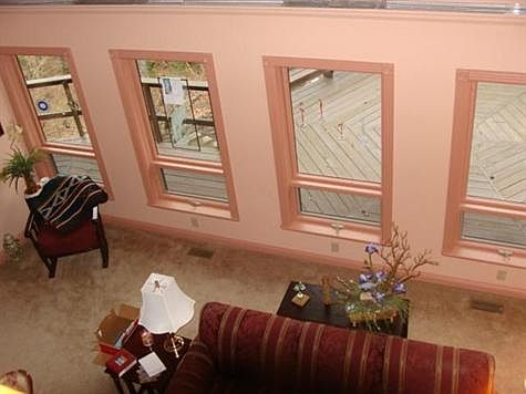 great room from upstairs library/loft