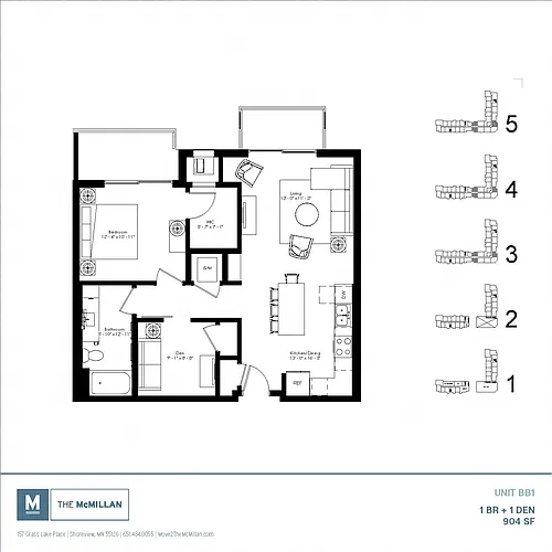 Floor plan BB1 + Den