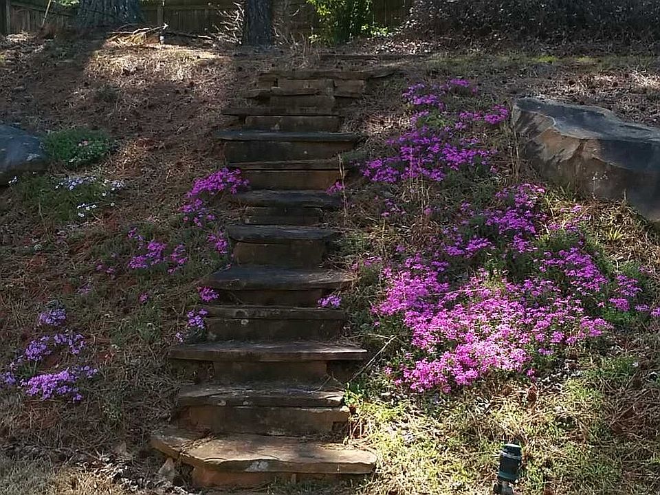 Stone steps  to upper bkyd