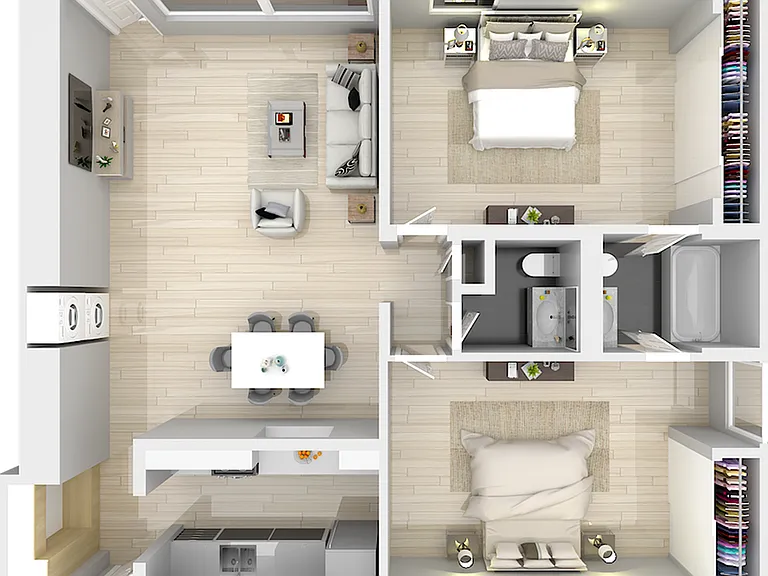 2 Bedroom x 1.5 Bathroom 2 Bedroom x 1.5 Bathroom