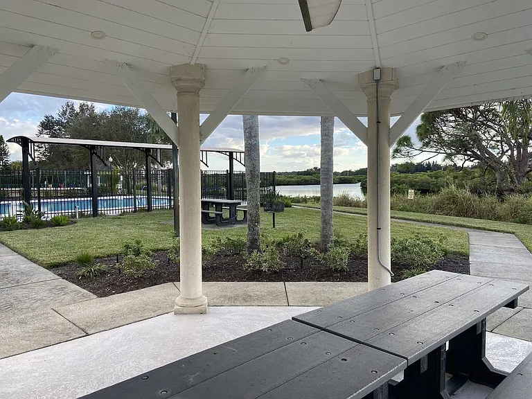 Outdoor pavilions can be reserved for tenants/residents to have parties at the community playground, pool and park area