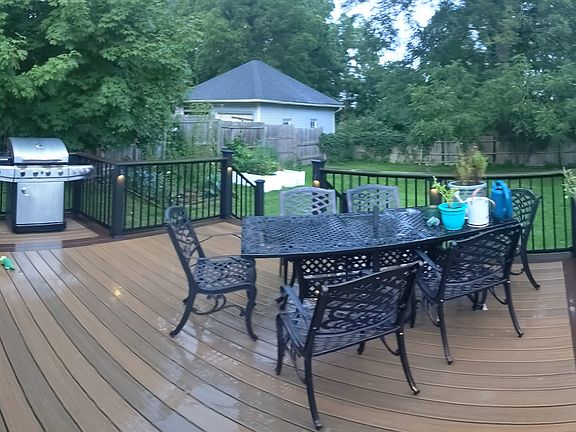 large lighted back deck