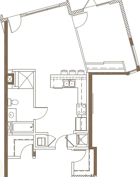 2D Rendering of a 2 Bed Floor Plan 2D Rendering of a 2 Bed Floor Plan